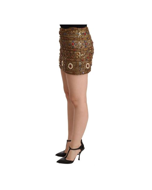 Dolce & Gabbana Brown Short Skirts