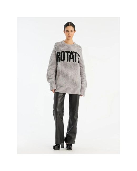 Round-Neck Knitwear ROTATE BIRGER CHRISTENSEN de color Gray