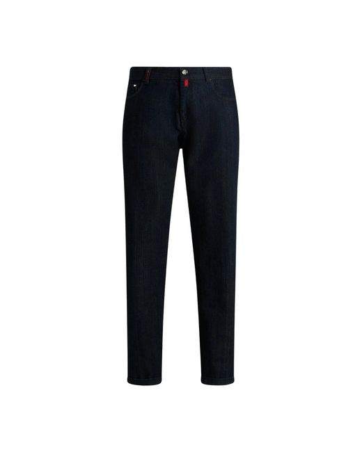 Kiton Jeans ,Blauw ,Katoen Stretch Katoenen Broek in het Blue voor heren