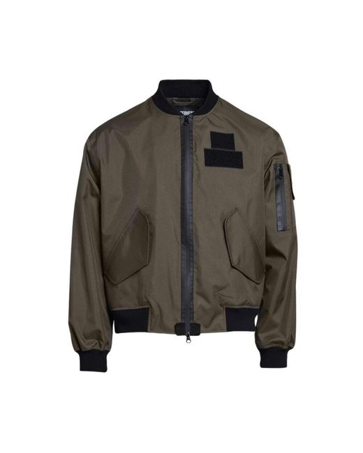 Stutterheim Green Atmungsaktive bomberjacke mit wasserdichtem reißverschluss