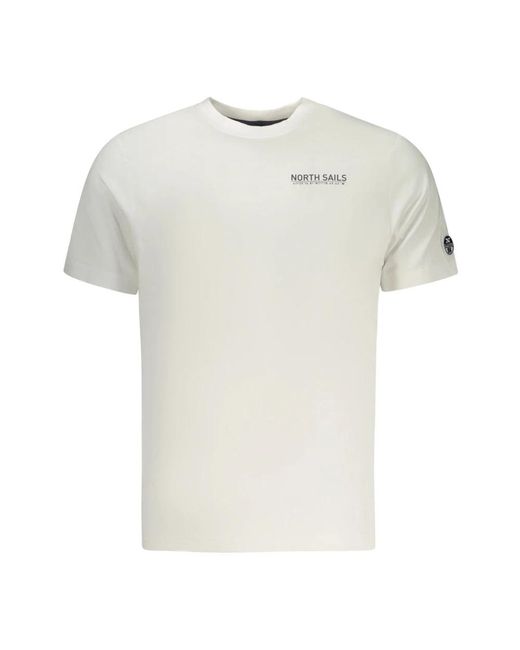 North Sails Tops ,Wit ,Katoen T-Shirt Met Korte Mouwen in het White voor heren