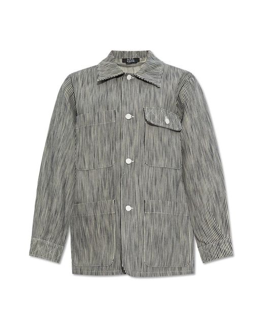 A.P.C. Gray Gestreiftes muster jacke
