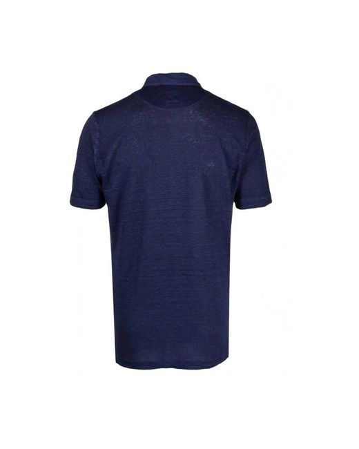 120% Lino Blue Polo Shirts for men