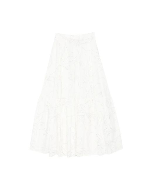 Plan C White Maxi Skirts