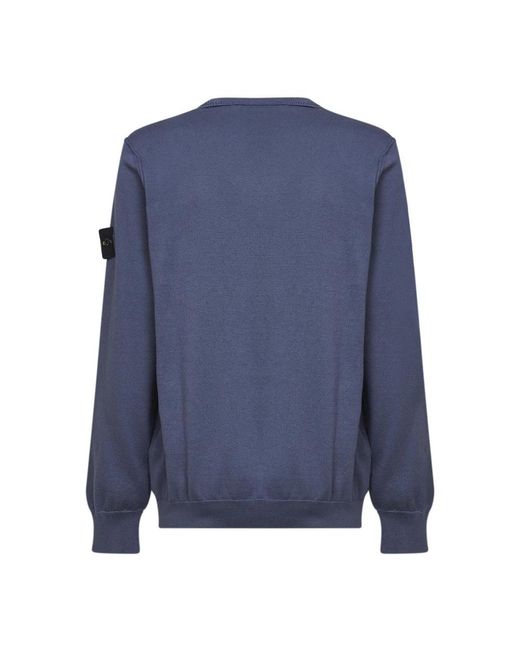 Stone Island Blue Round-Neck Knitwear for men