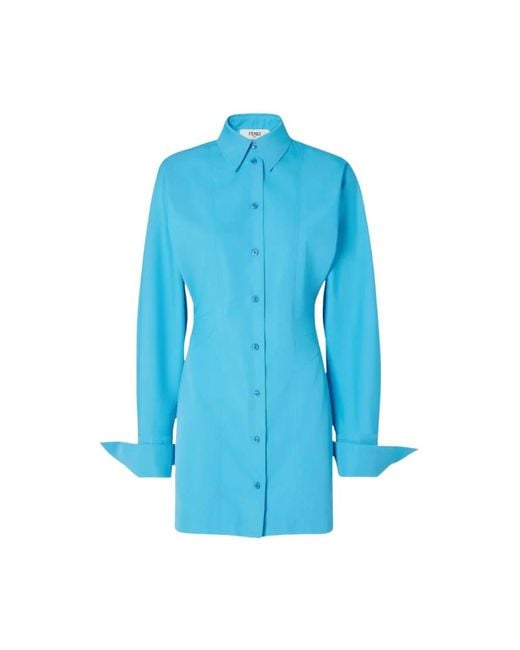 Fendi Blue Shirt Dresses
