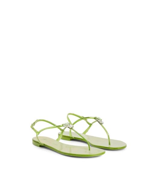 Giuseppe Zanotti Green Flat Sandals