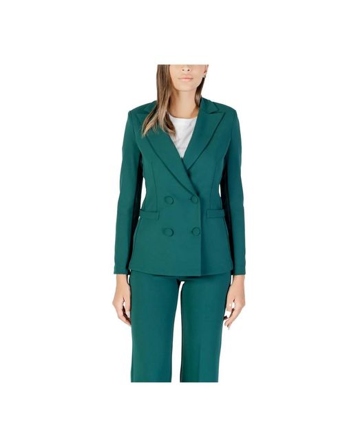 Rinascimento Groene V-Hals Blazer Met Knoopsluiting in het Green