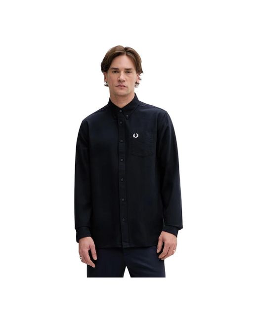 Fred Perry Casual Hemden in het Black voor heren