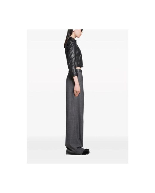 Balenciaga Gray Plaid wide-leg trousers