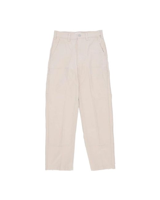 Obey White Straight Trousers for men