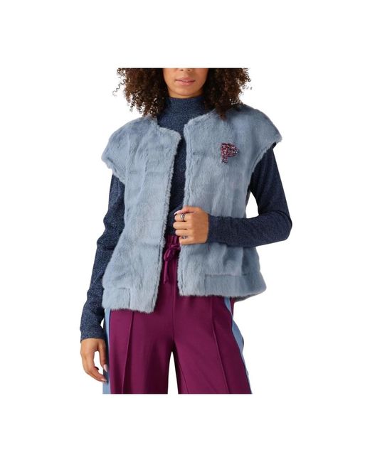 Pom Jassen ,Blauw ,Polyester Gilet in het Blue
