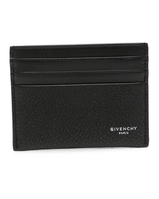 Givenchy Accessoires ,Zwart ,Leer Lederen Kaarthouder Met Nerf in het Black voor heren