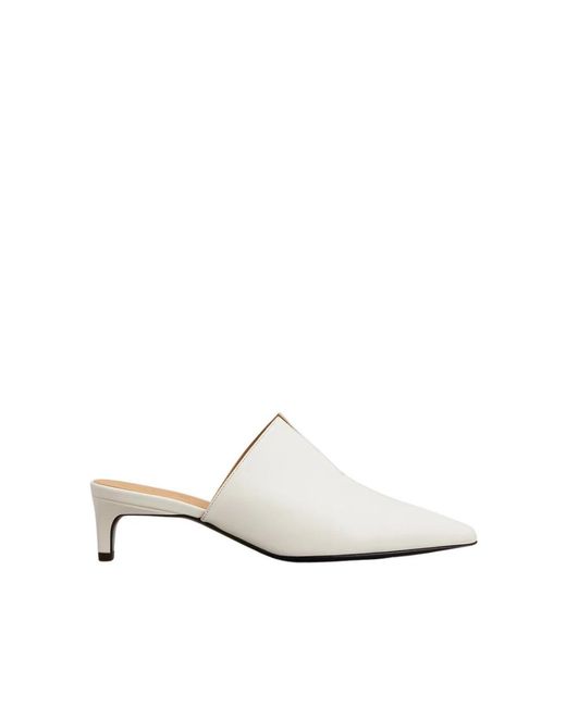 Tod's White Heeled Mules