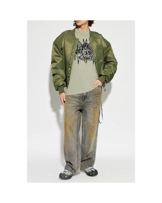 44 Label Group Green Straight Jeans for men