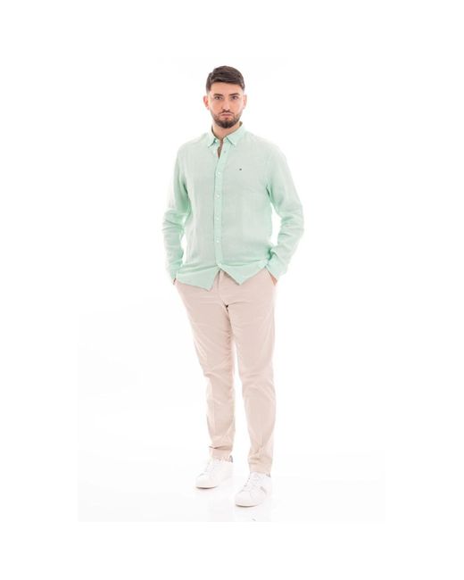 Tommy Hilfiger Pigmentgefärbtes regular fit hemd in Green für Herren