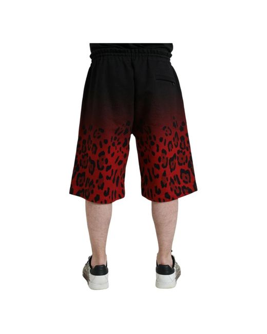 Dolce & Gabbana Red Long Shorts for men