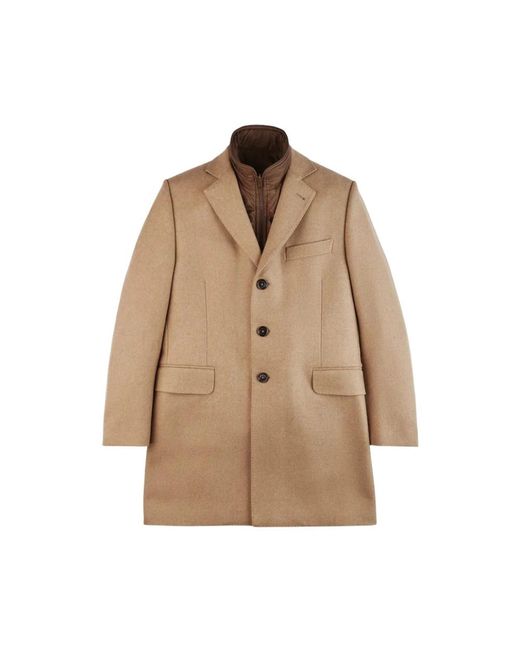 Fay Single-Breasted Coats in het Natural voor heren