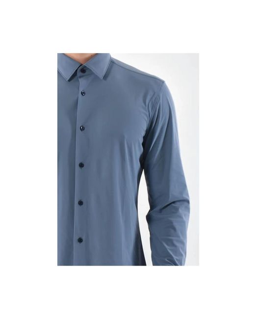 Boss Slim fit stretch fabric shirt in Blue für Herren