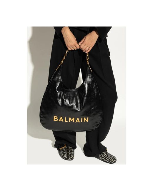 Balmain Black 1945 Weiche Hobo-Tasche