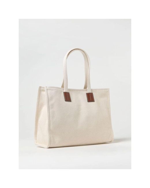 Bally Natural Elegant Canvas Tote Bag