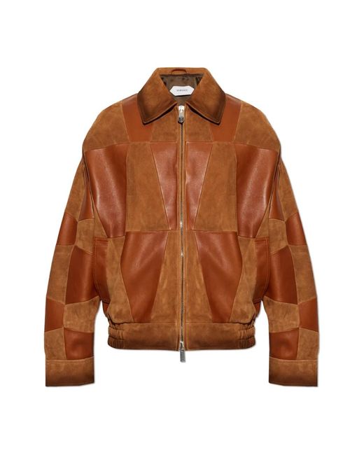 Leather Jackets Versace en coloris Brown