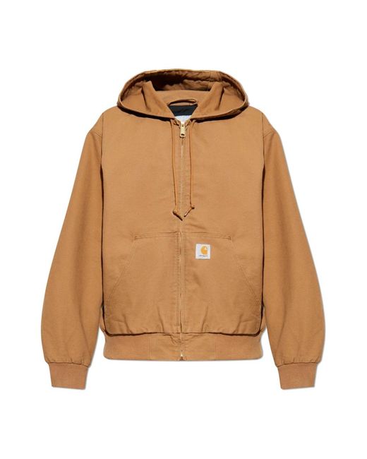 Carhartt Jassen ,Bruin ,Katoen Hooded Jacket Og Active in het Brown voor heren
