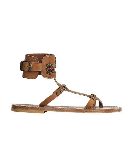 K. Jacques Brown Flat Sandals