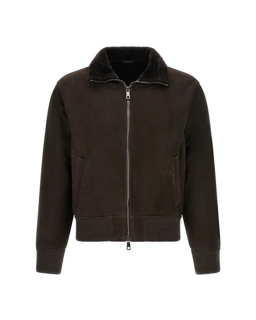 Giorgio Brato Suede Bomberjack in het Black voor heren