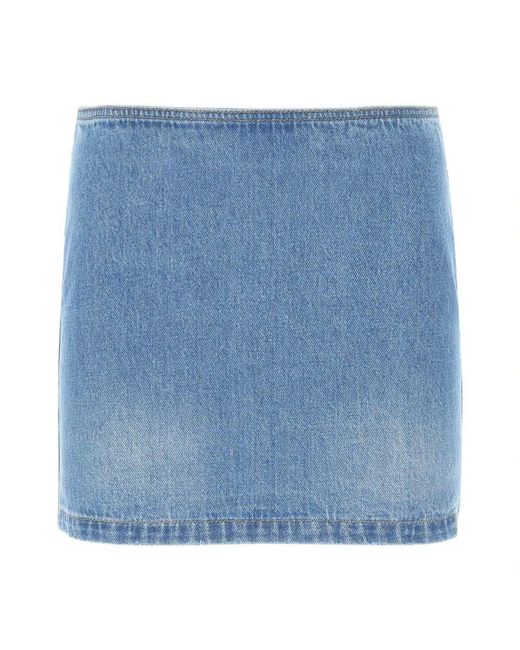 Versace Blue Denim Skirts