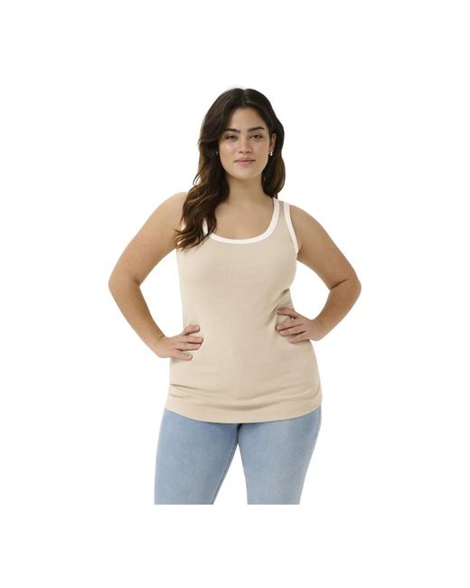 Kaffe Mouwloze Tops in het White