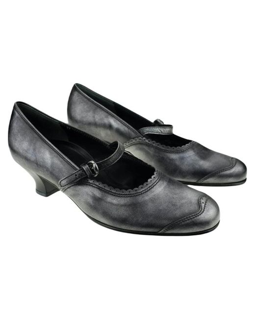 Gabor Black Bequemer lederschuh mit verstellbarer schnalle