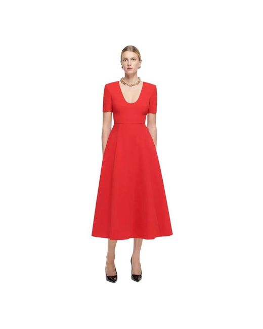 Roland Mouret Red Rotes u-ausschnitt midi-kleid
