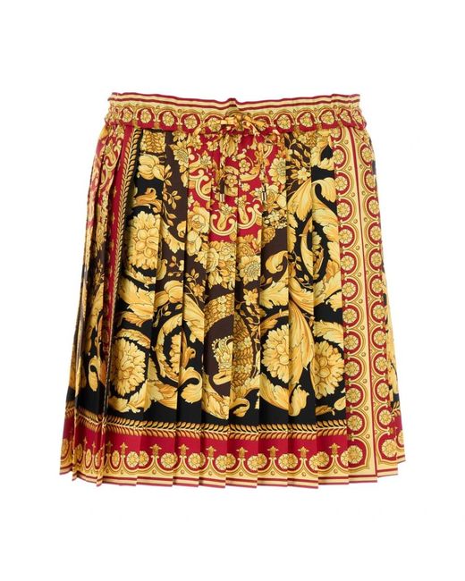 Versace Metallic Short Skirts