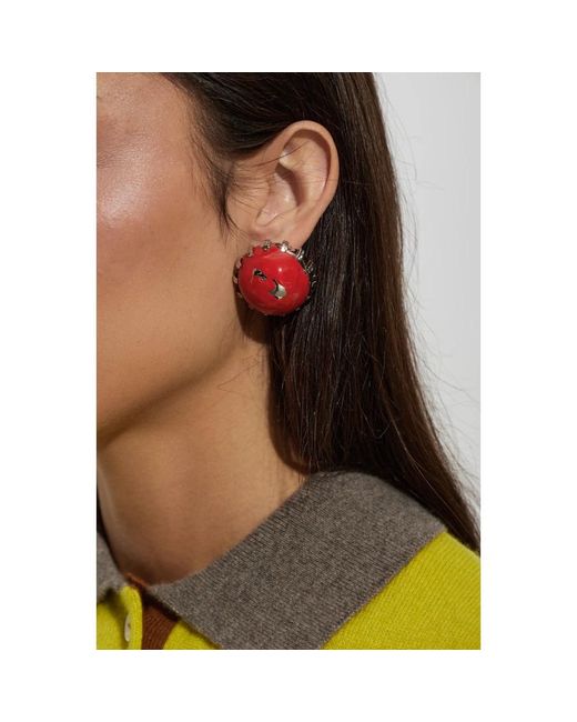 Marni Red Messing-Ohrringe