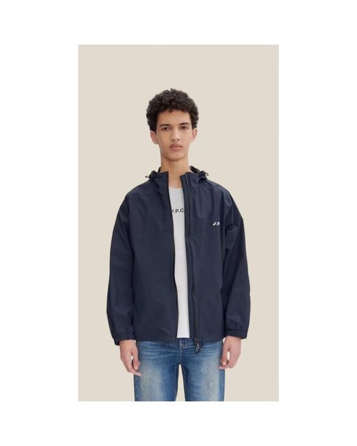 A.P.C. Jassen ,Blauw ,Luxe Meadow Blouson Jas in het Blue voor heren