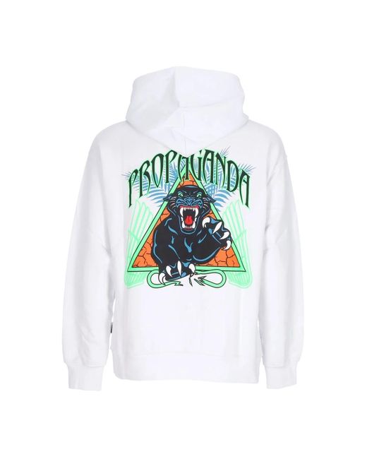 Propaganda Hoodies & Sweatvesten ,Wit ,Katoen Triangle Panther Lichtgewicht Hoodie Wit in het White voor heren