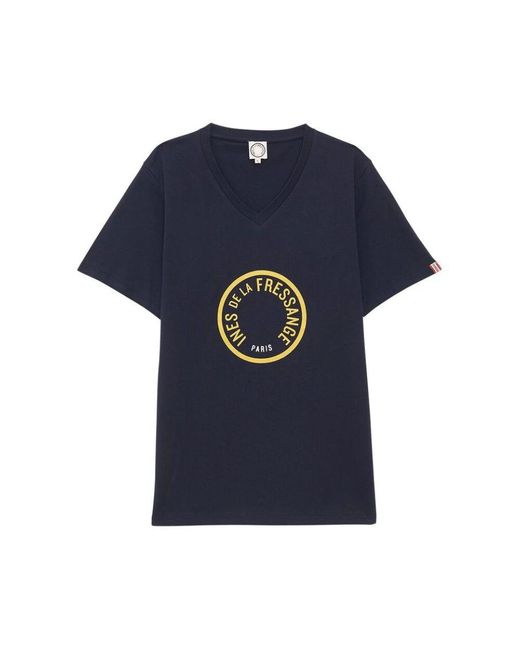 Ines De La Fressange Paris Blue Marineblau aurore v-ausschnitt t-shirt,schwarz/weiß eichenblatt t-shirt