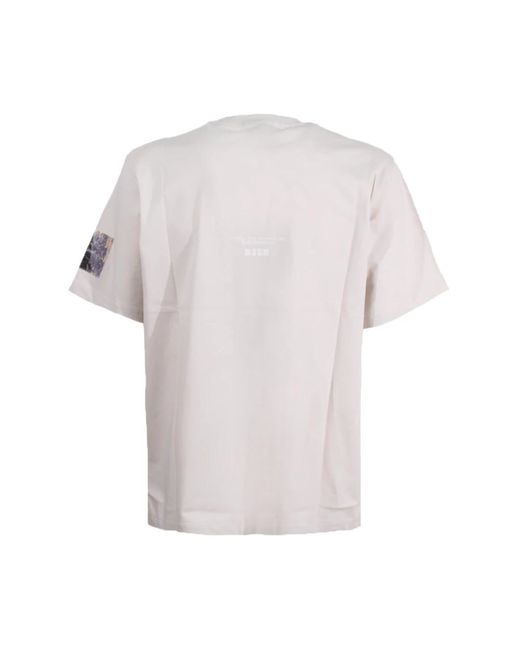 MSGM Graues crew-neck t-shirt in White für Herren