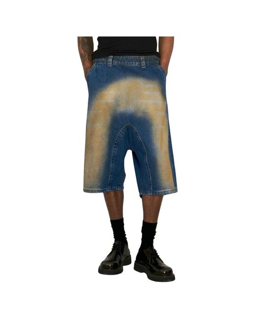 Y. Project Verrostete oberfläche denim shorts in Blue für Herren