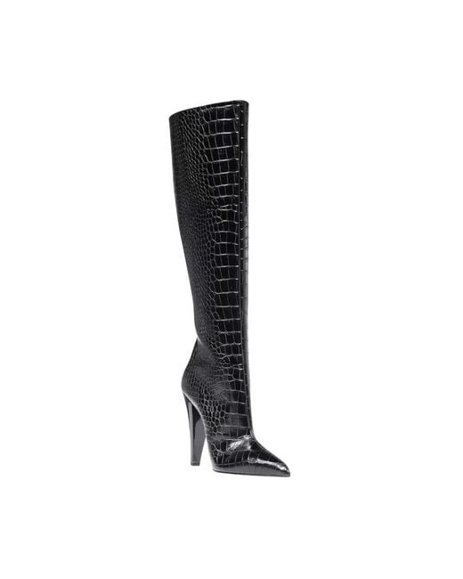 Tom Ford Black Croco-Print Leather Boots