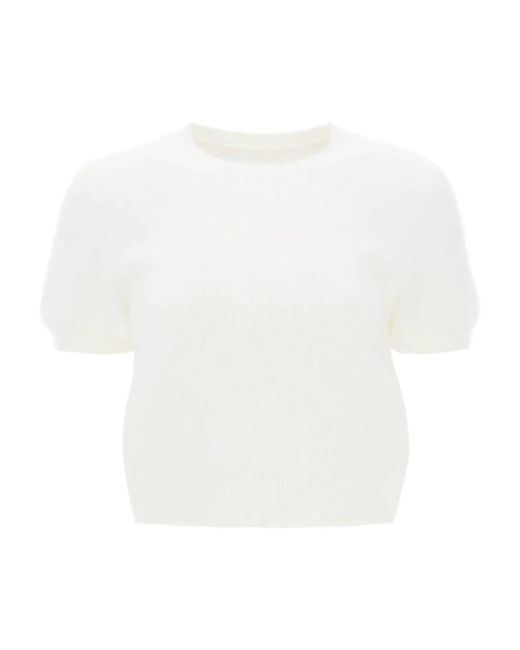 Maison Margiela White Round-Neck Knitwear