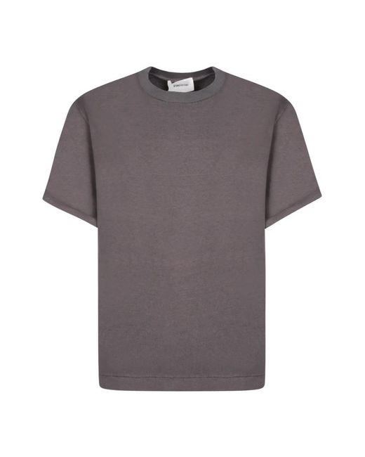 ATOMOFACTORY Tops ,Bruin ,Katoen Geribbelde T-Shirt Met Korte Mouwen in het Gray voor heren