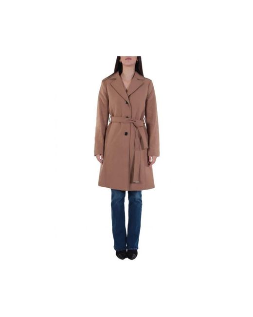 Michael Kors Brown Belted Coats