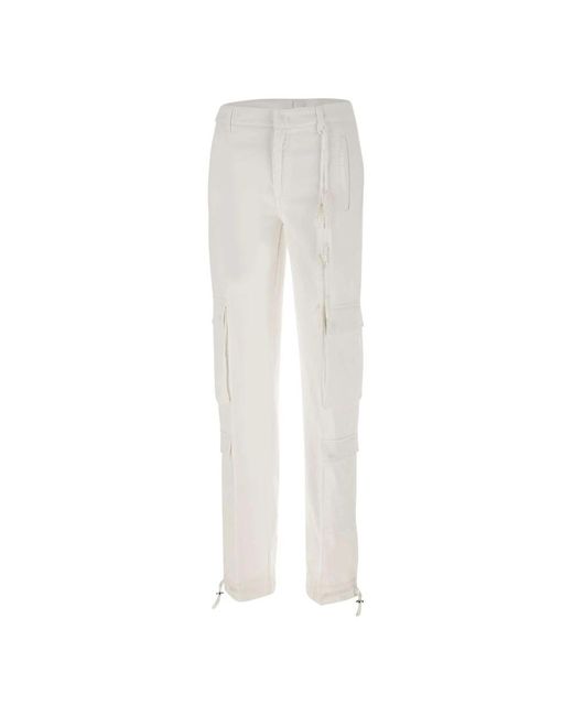 Dondup White Straight Trousers