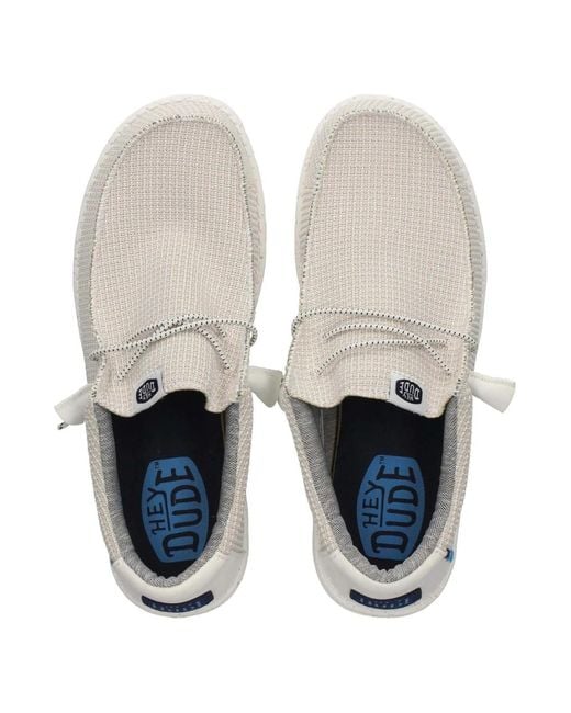 HeyDude White Laced Shoes for men