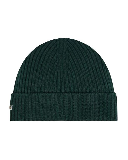 Lacoste Accessoires ,Groen ,Wol Groene Wollen Beanie Muts in het Green