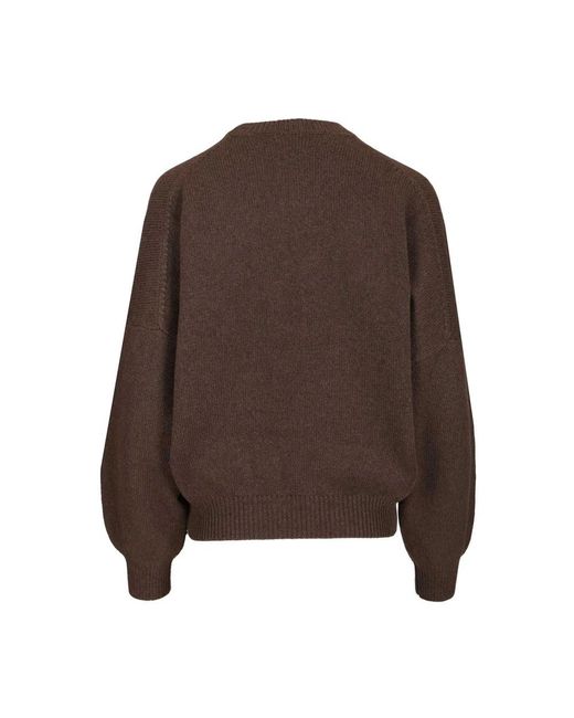 Khaite Brown Round-Neck Knitwear