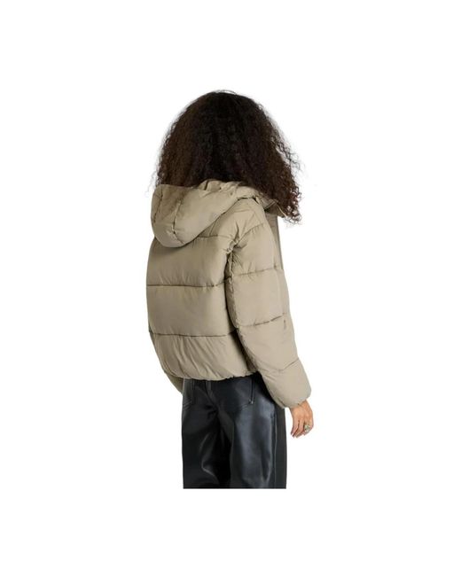 Calvin Klein Jassen ,Polyester Short Logo Jacket Modern Style in het Natural
