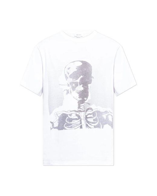 McQueen Tops ,Wit ,Katoen T-Shirt Met Print in het White voor heren